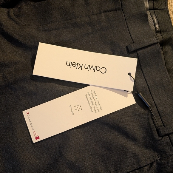 New With Tags Calvin Klein Slim Fit Dark Gray Mens Dress Pants Size 42W 30L - Picture 4 of 7